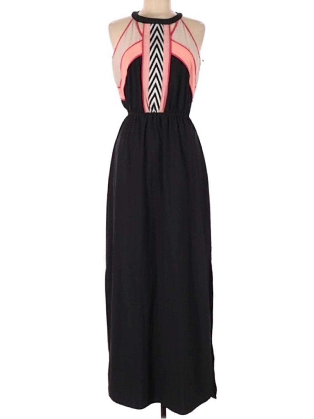 Studio Y Maurices Neon Trim Maxi Dress Y2K Barbiecore Resort Glam Vacation NWT